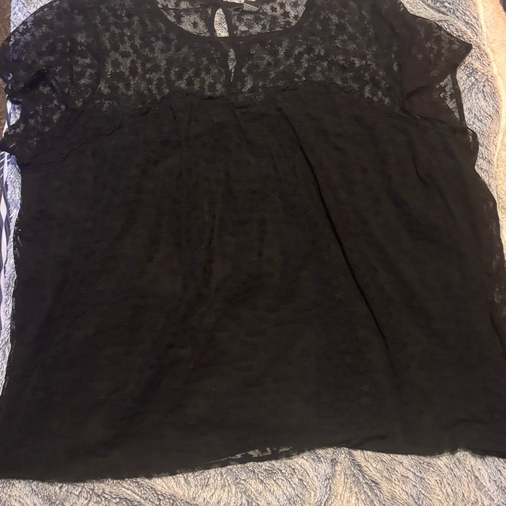 Torrid Plus Size Black Lace Blouse